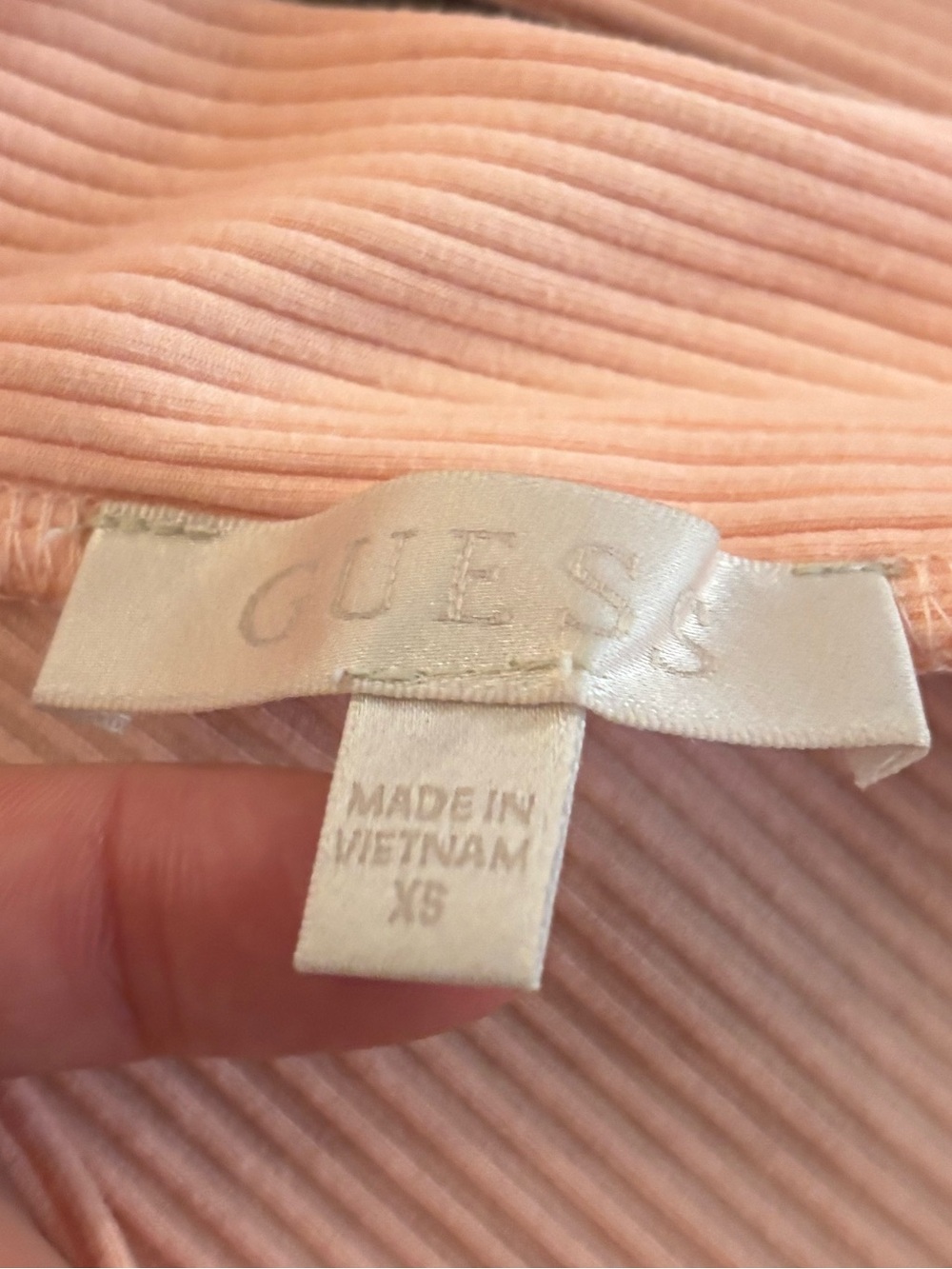 Guess Pink Ribbed Cross-Front Halter Top - Picture 4 of 4